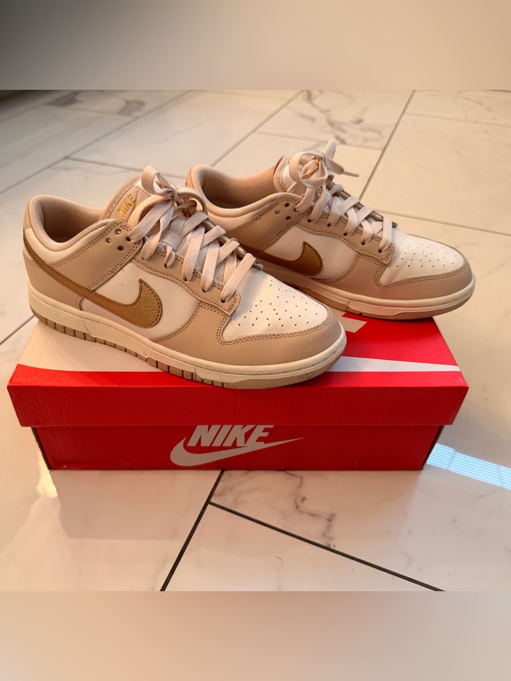 Nike Dunk Low Gold Swoosh